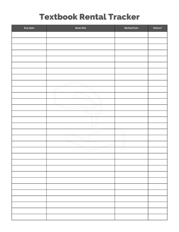 Textbook Rental Tracker