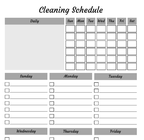Cleaning Planner